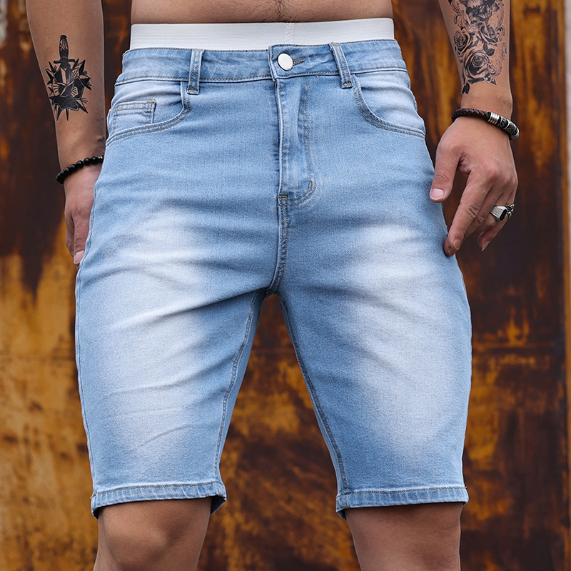 Streetwear Brand Shorts - 2026 Mens Stretch Denim Shorts Summer