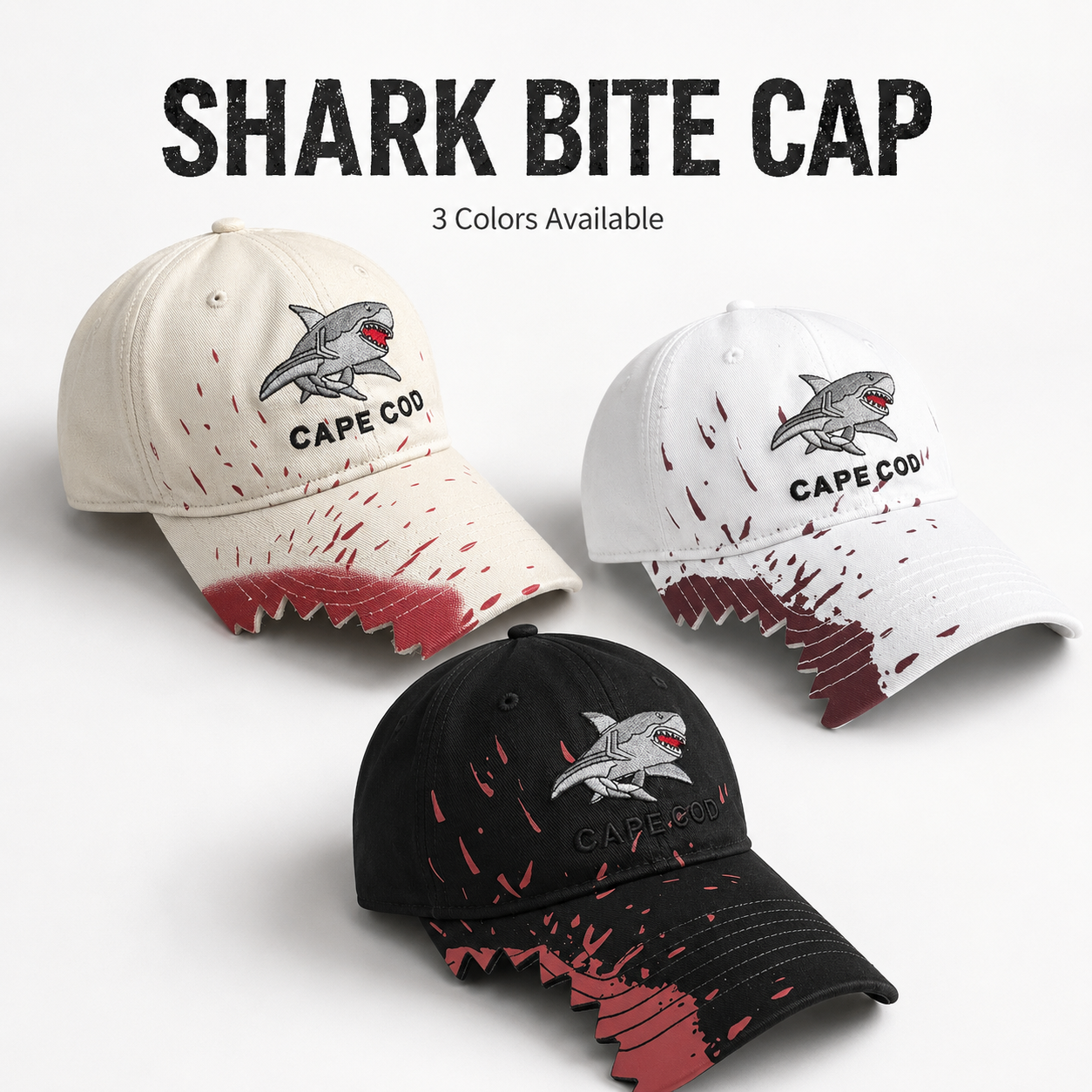 Streetwear Brand Beanie - Streetwear Shark Embroidery Baseball Cap Retro