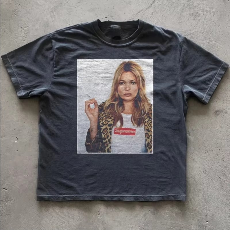 Supreme Box Logo Tee - Summer American Y2K printed cotton casual
