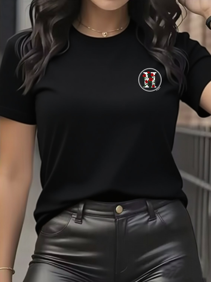 Women's T-Shirt Leisure Fashio - Streetwear Brand Tees avaliação e preço