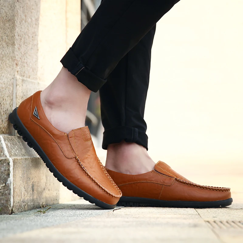 man shoes Genuine Leather Men  - Streetwear Brand Luxury avaliação e preço