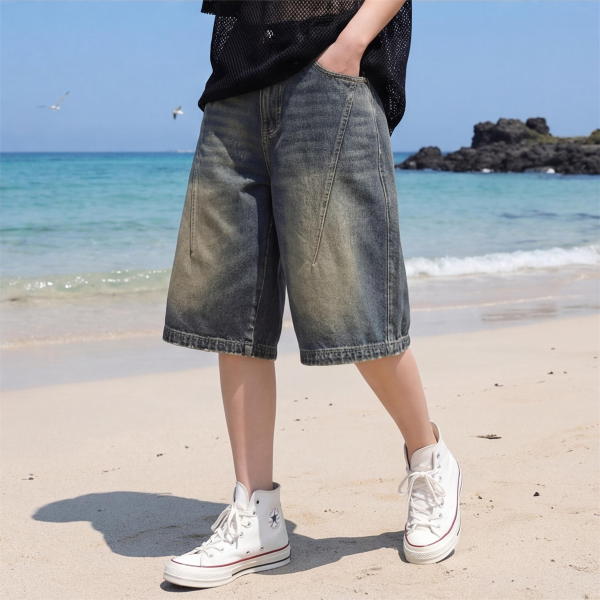 High Street Vintage Gradient D - Streetwear Brand Shorts avaliação e preço