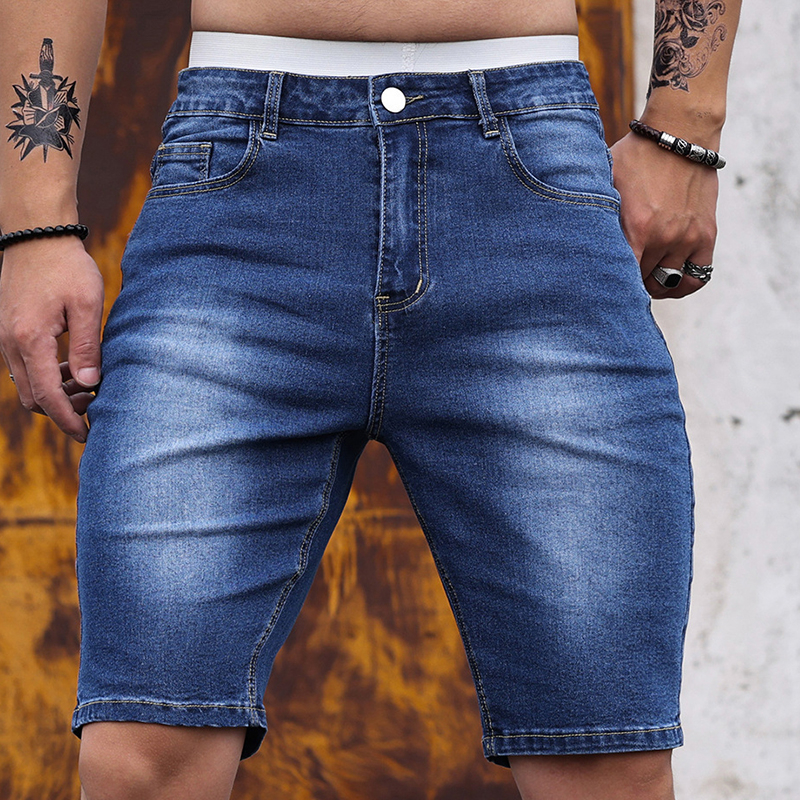 2026 Mens Stretch Denim Shorts - Streetwear Brand Shorts avaliação e preço