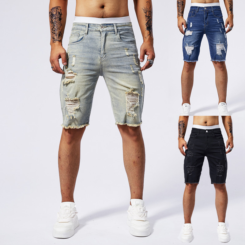 2025 Summer New Men's Ripped D - Streetwear Brand Vintage avaliação e preço