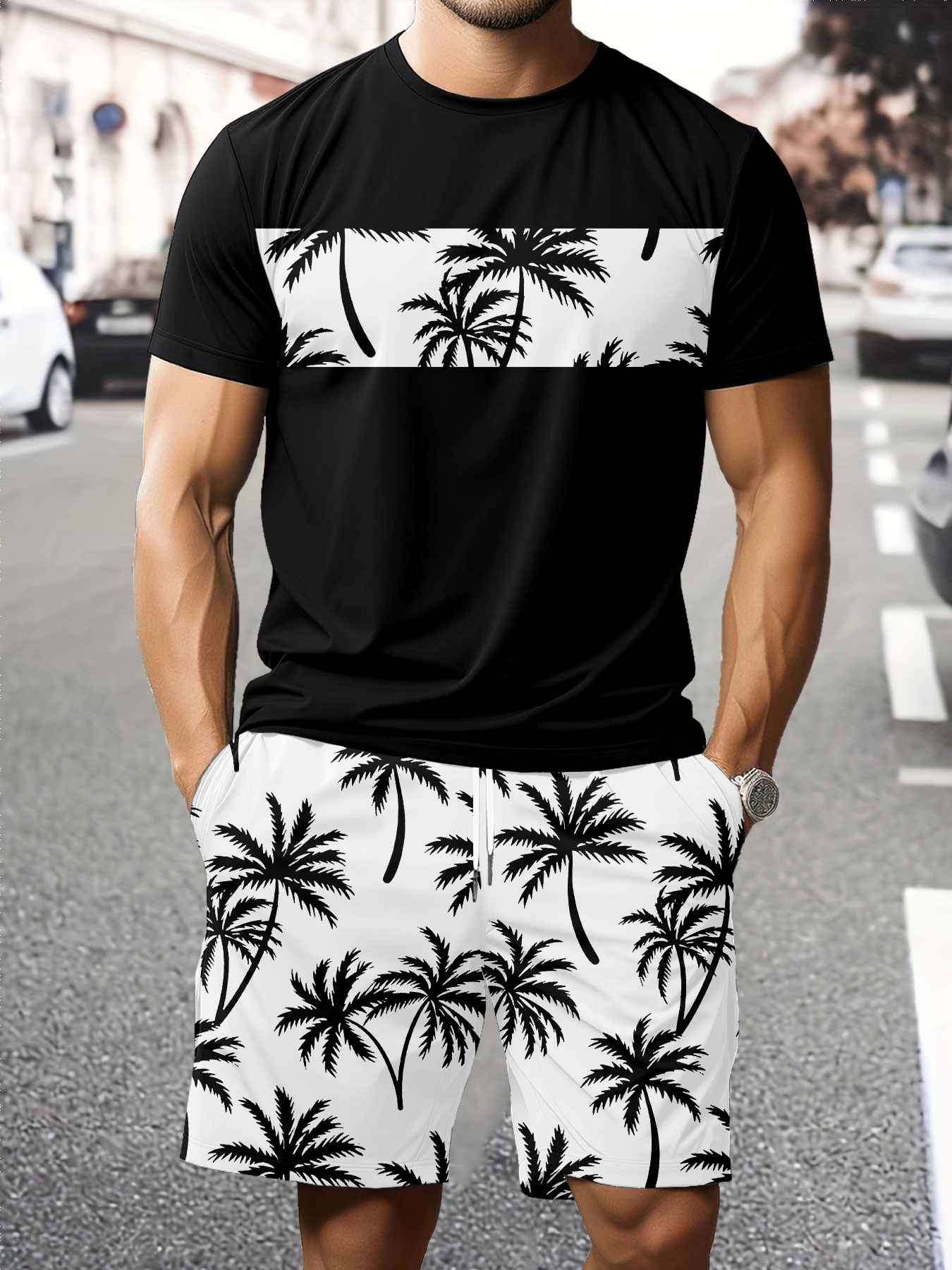 2026 Summer Fashion T-Shirt an - Streetwear Brand Shorts avaliação e preço