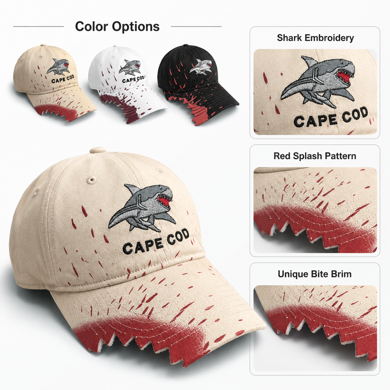 Streetwear Shark Embroidery Ba - Streetwear Brand Beanie avaliação e preço
