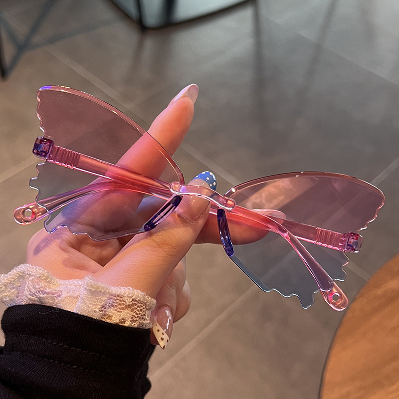 Vintage Rimless Butterfly Shap - Streetwear Brand With Butterfly avaliação e preço
