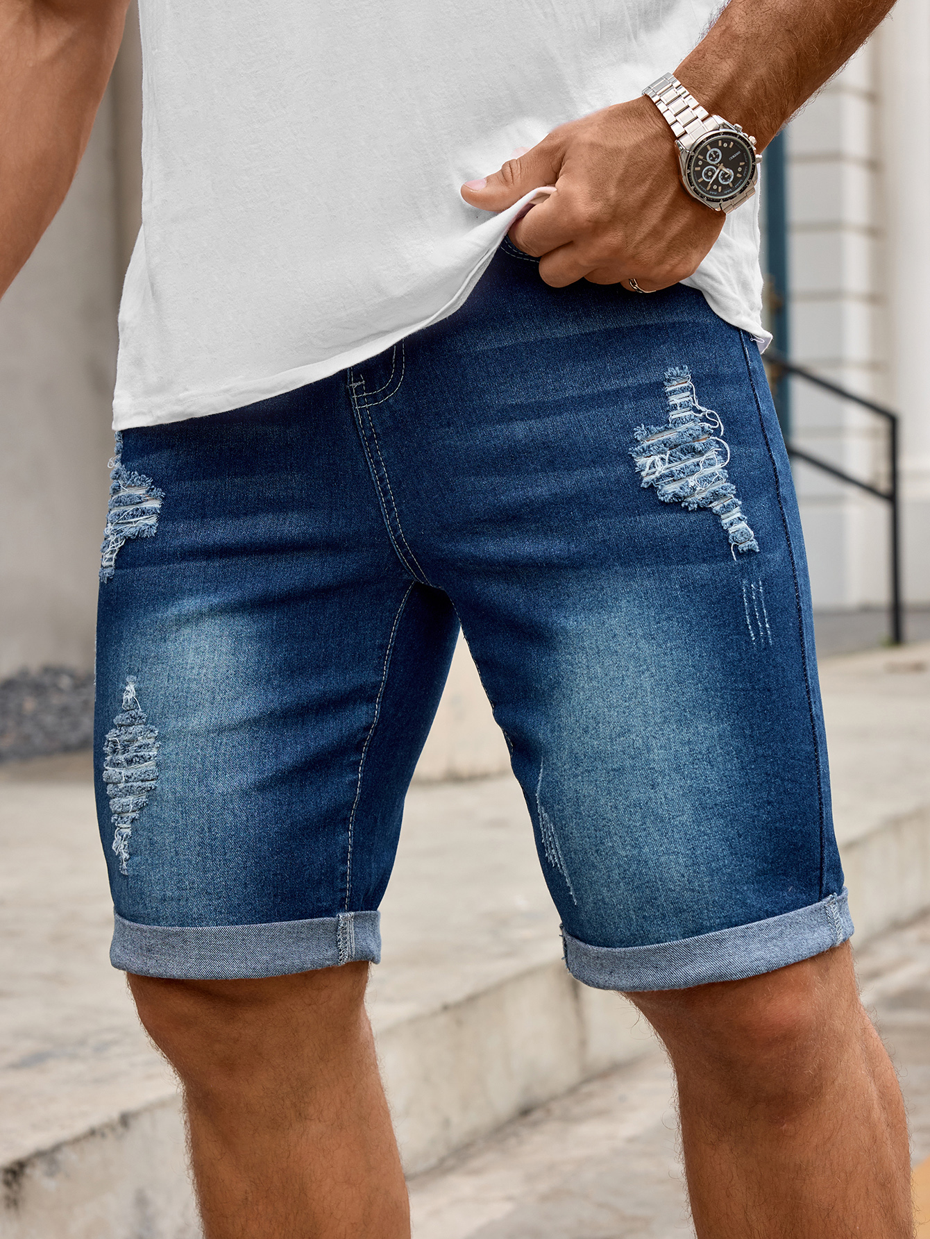 Men Denim Trousers Jeans Short - Streetwear Brand Shorts avaliação e preço