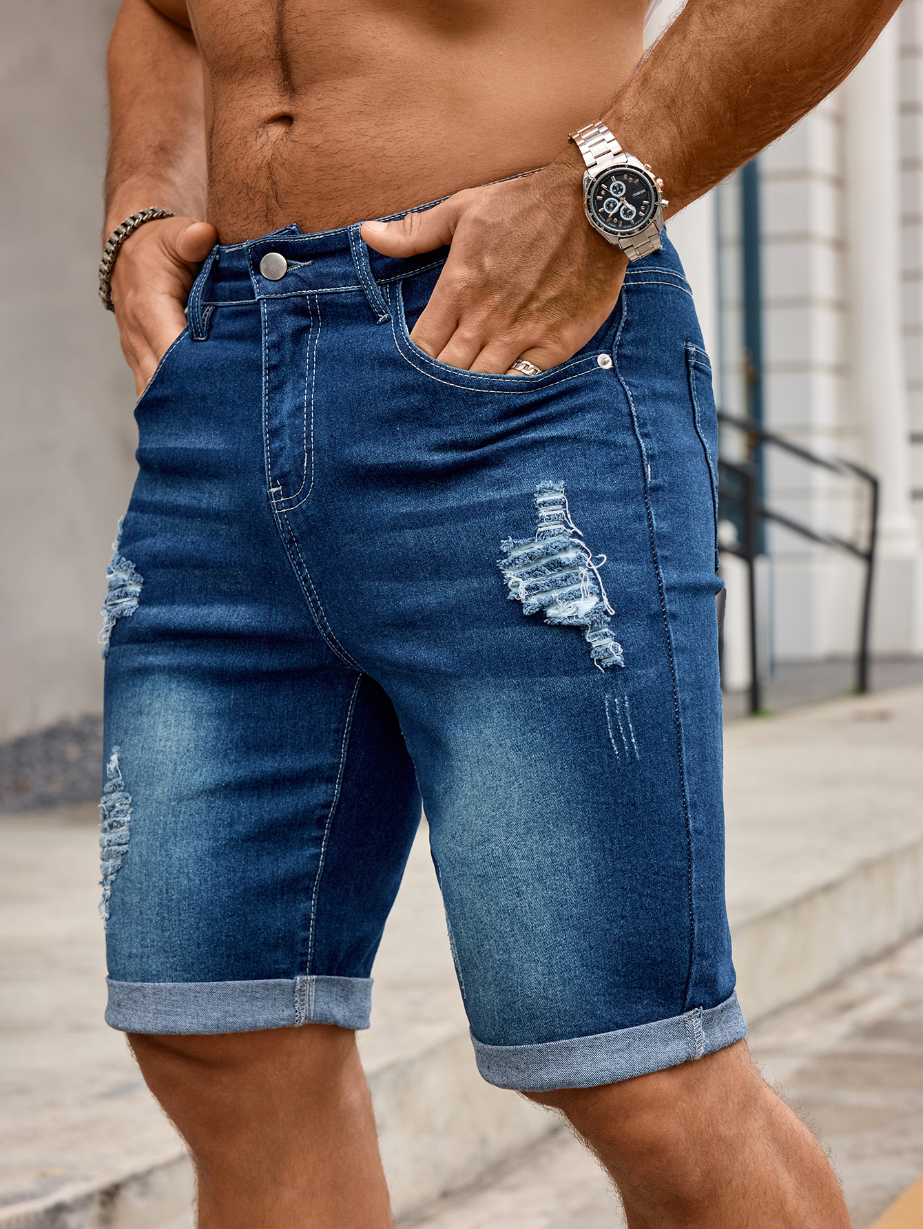 Men Denim Trousers Jeans Short - Streetwear Brand Shorts avaliação e preço