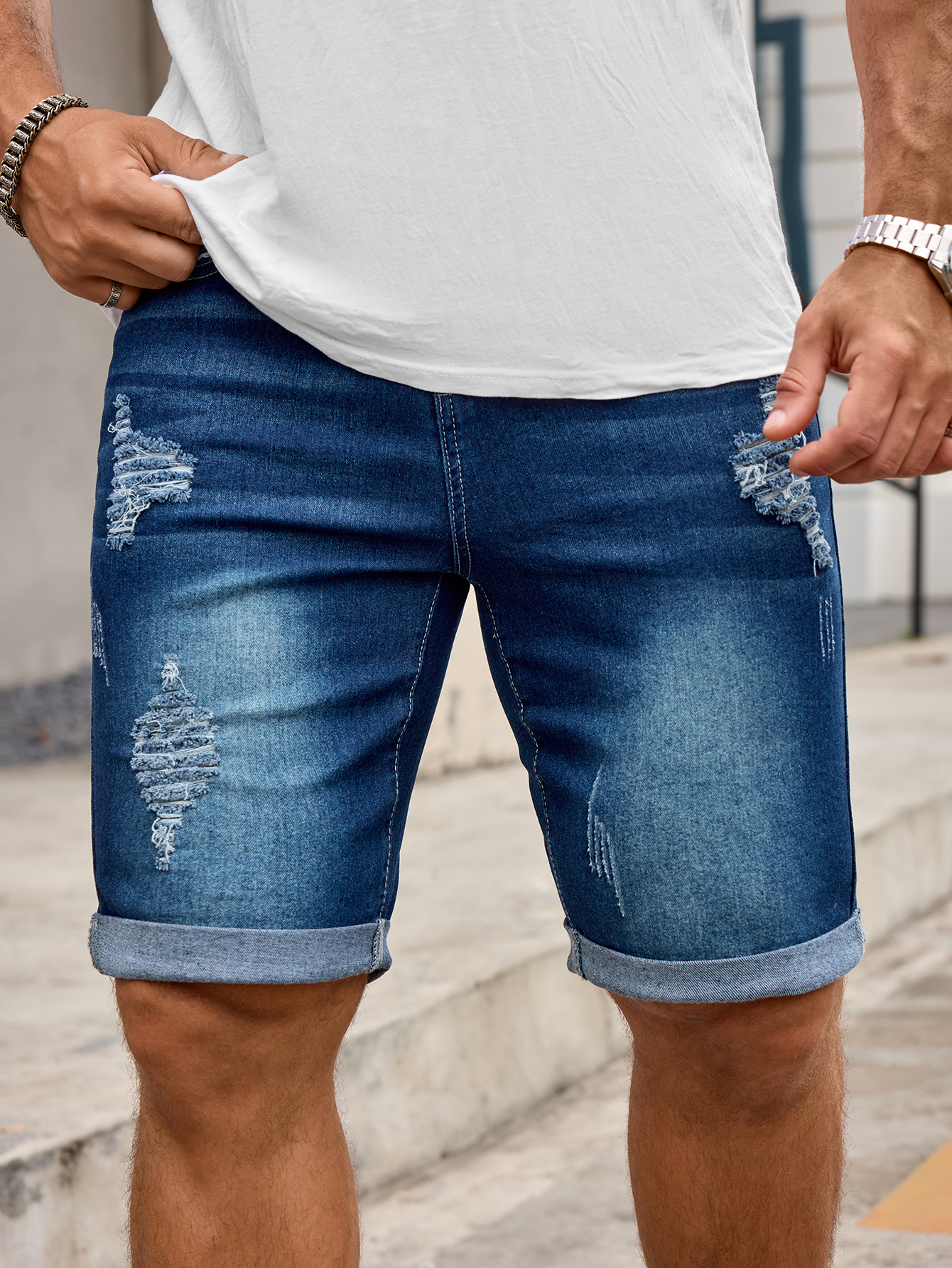 Men Denim Trousers Jeans Short - Streetwear Brand Shorts avaliação e preço