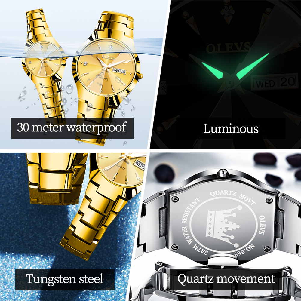 OLEVS TOP Brand Gold Watches f - Streetwear Brand Luxury avaliação e preço