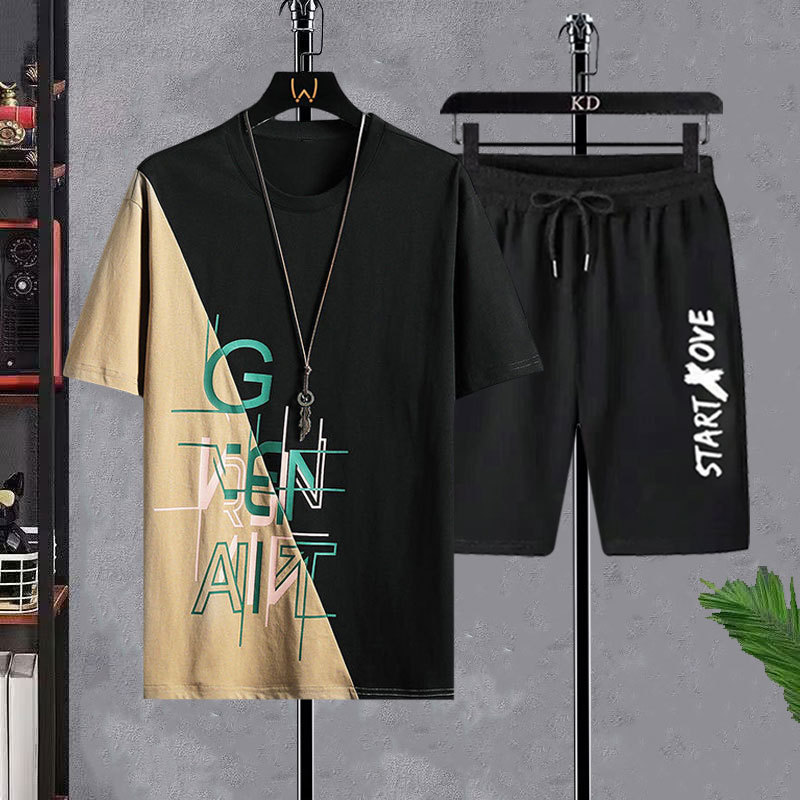 Men's T-shirt Sets Fashion Cas - Streetwear Brand Shorts avaliação e preço