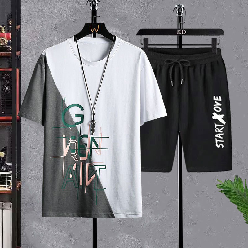 Men's T-shirt Sets Fashion Cas - Streetwear Brand Shorts avaliação e preço