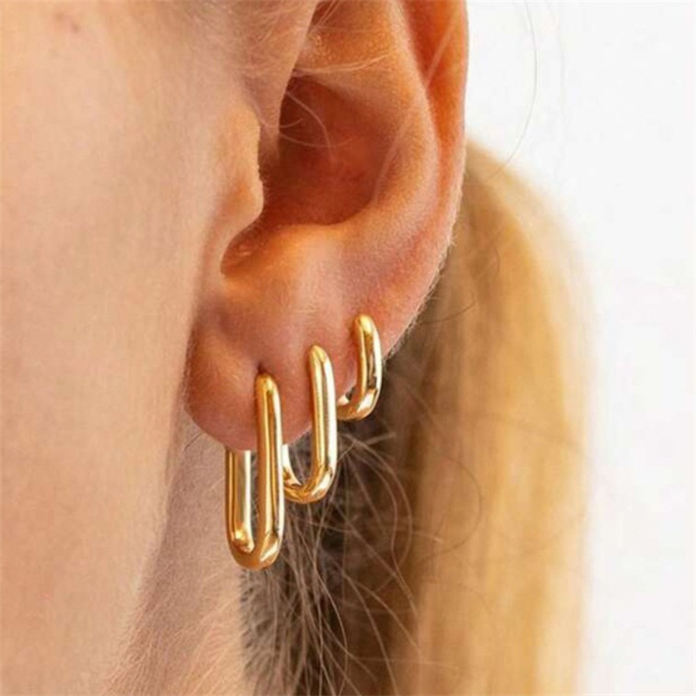 3pcs Pun Style Geometric Ellip - Streetwear Brand Accessories avaliação e preço